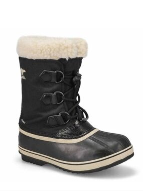 Sorel Kids Black & Cream Yoot Pac Winter Boots, Size 5 ~ VGUC